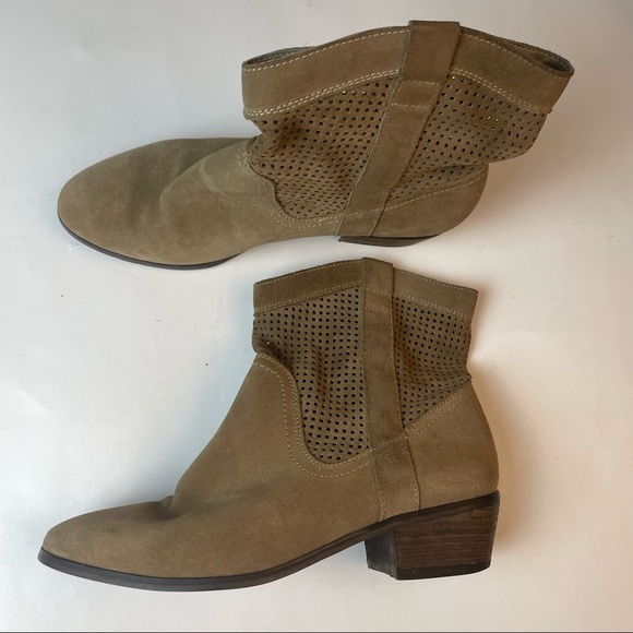 Sole Society Shoes - Sole Society Tan Mesh Heeled Ankle Booties Size 7